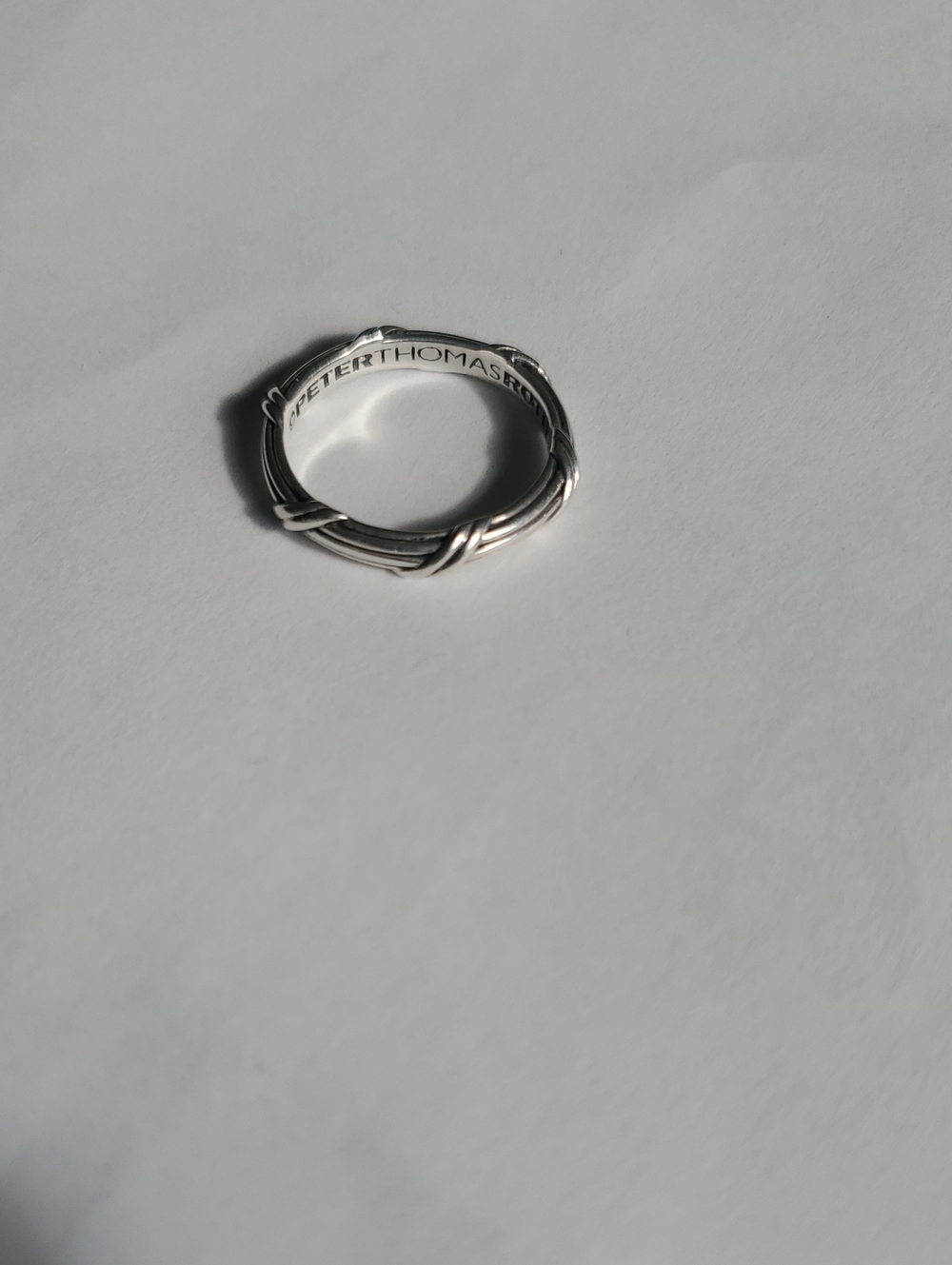 Peter Thomas Roth 925 Sterling Silver Twisted Band Ring Size 7.75